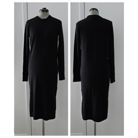 EQUIPMENT 100% cashmere snyder goop little black lbd knit sweater dress $390 s - Picture 3 of 12